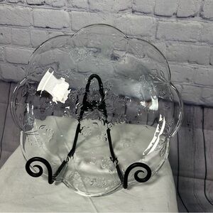 Vintage Anchor Hocking Glass Floral Platter